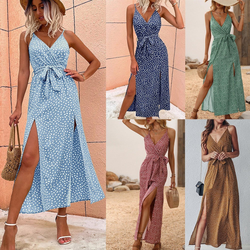 Isola Lace-Up Floral Maxi Dress