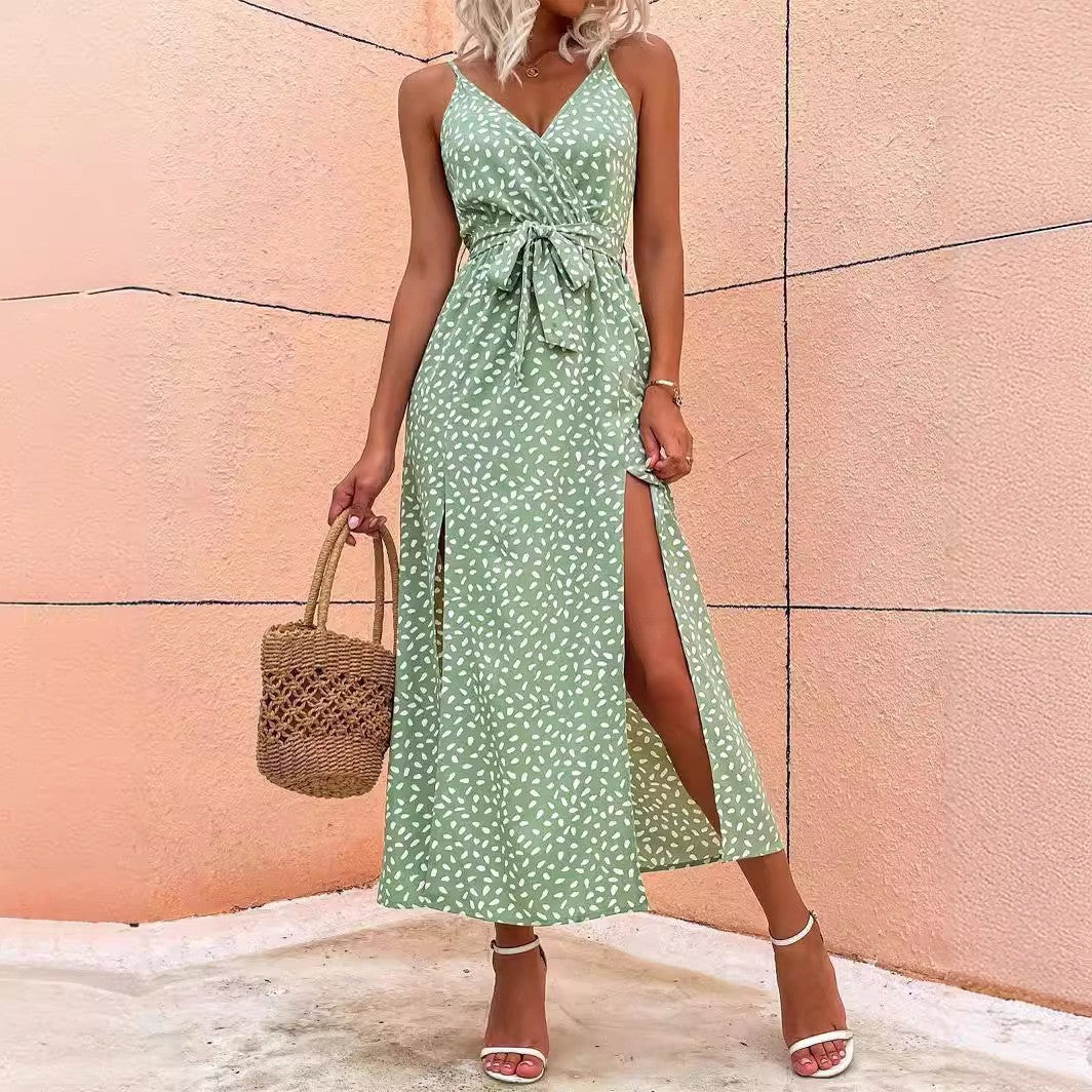 Isola Lace-Up Floral Maxi Dress