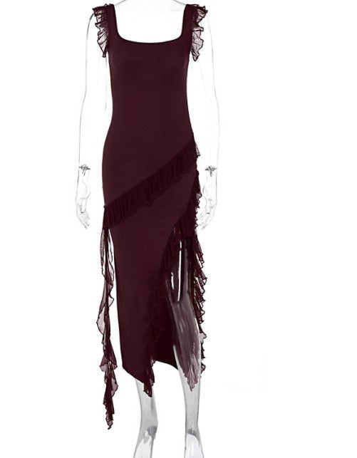 Arlina Ruffle Split Maxi Dress