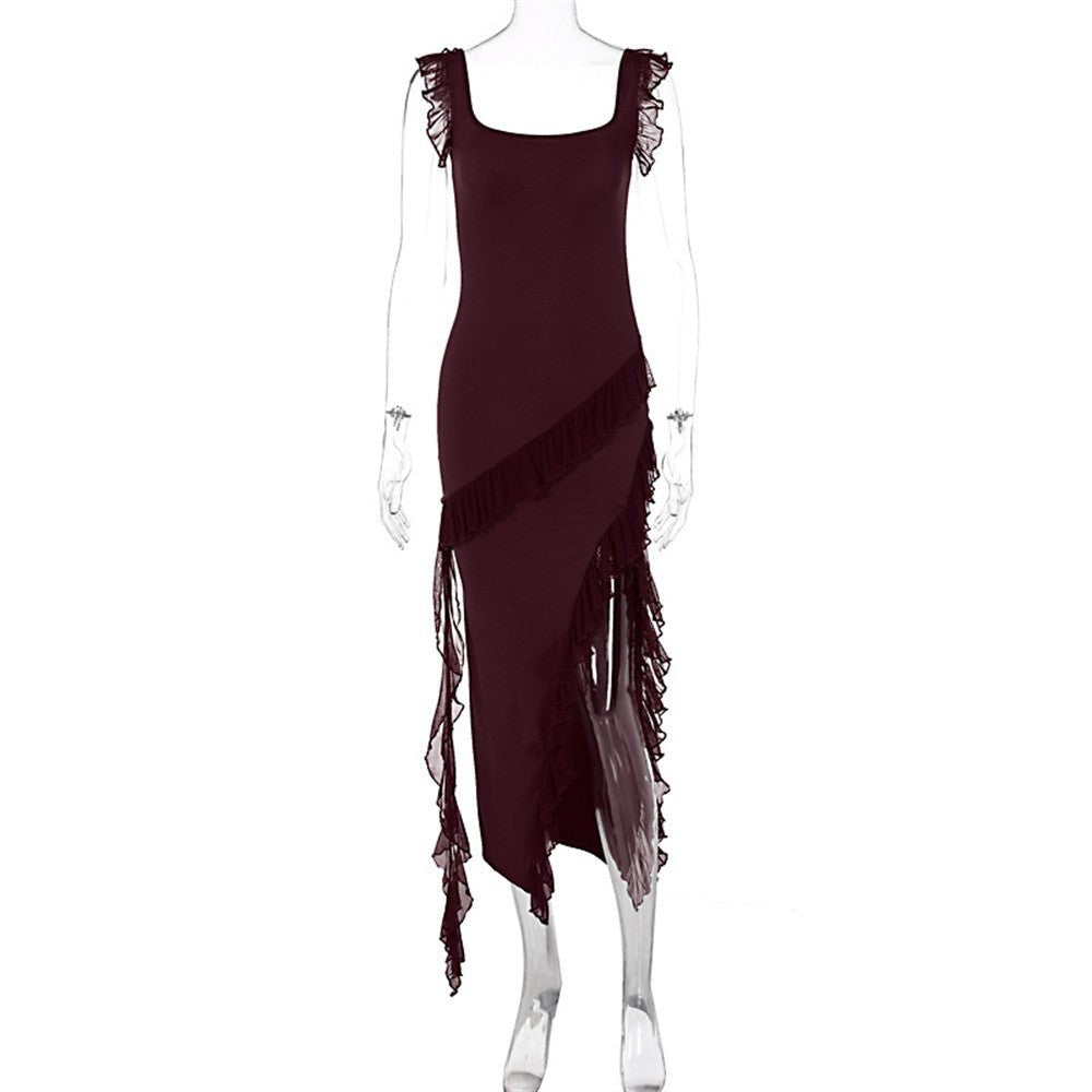 Arlina Ruffle Split Maxi Dress
