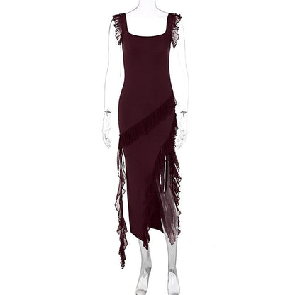 Arlina Ruffle Split Maxi Dress