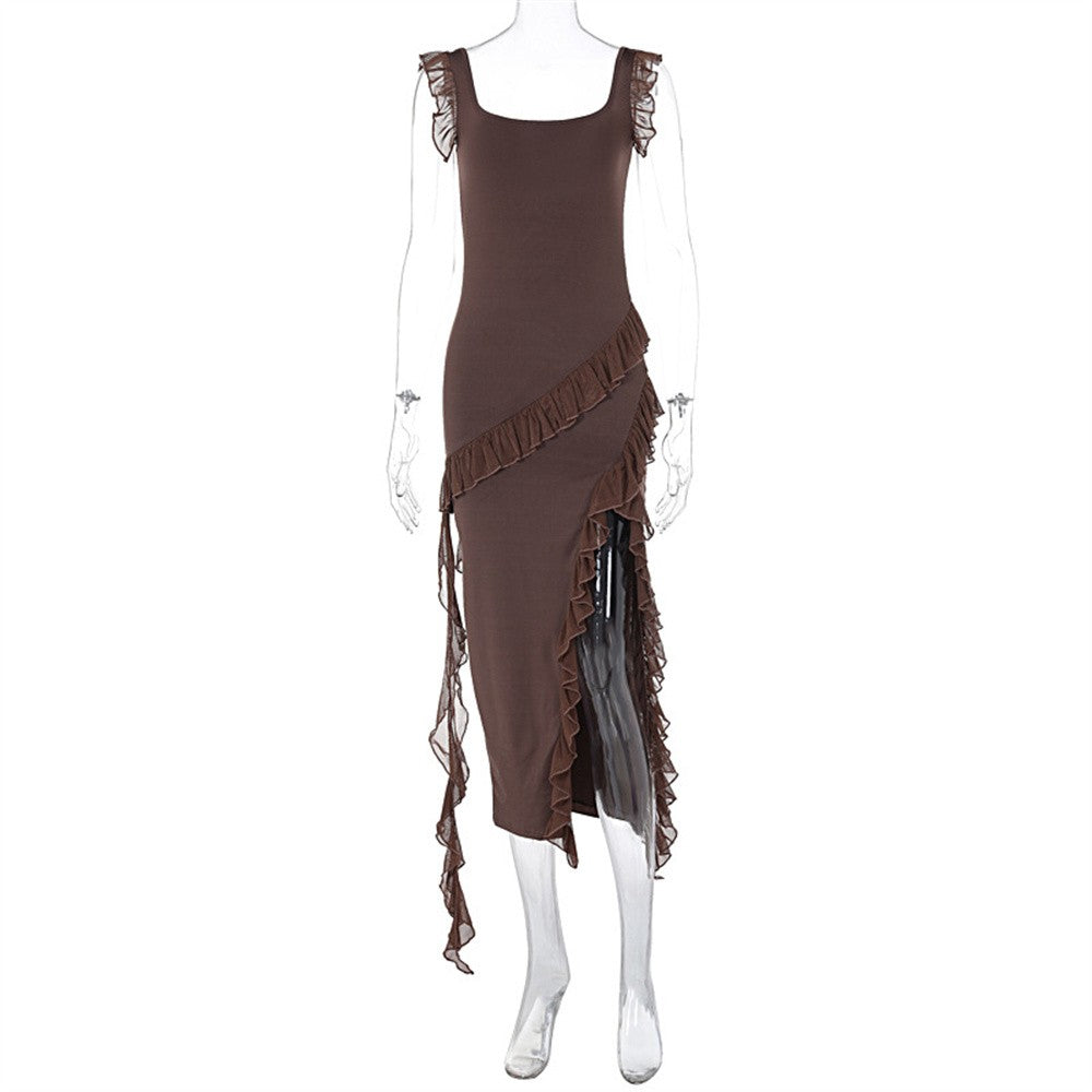 Arlina Ruffle Split Maxi Dress