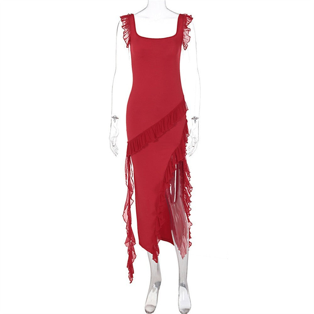 Arlina Ruffle Split Maxi Dress