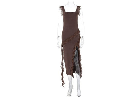 Arlina Ruffle Split Maxi Dress