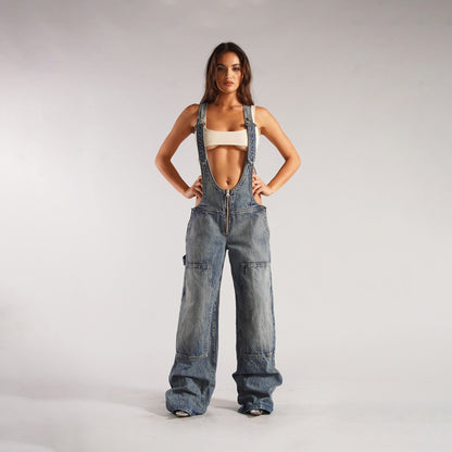 Daina Denim Suspender Jumpsuit