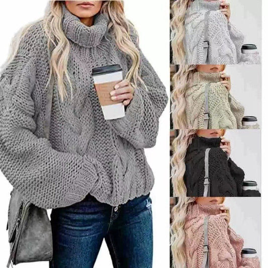 Elorie Crochet Turtleneck Sweater