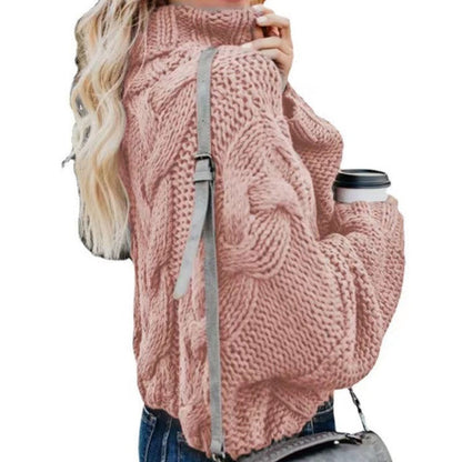 Elorie Crochet Turtleneck Sweater