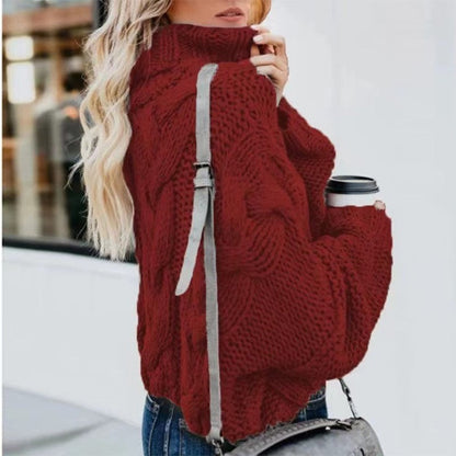 Elorie Crochet Turtleneck Sweater