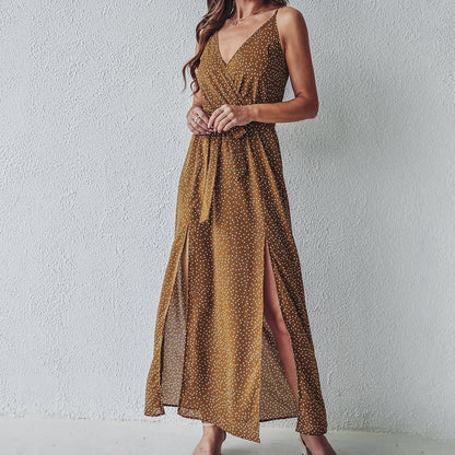 Isola Lace-Up Floral Maxi Dress