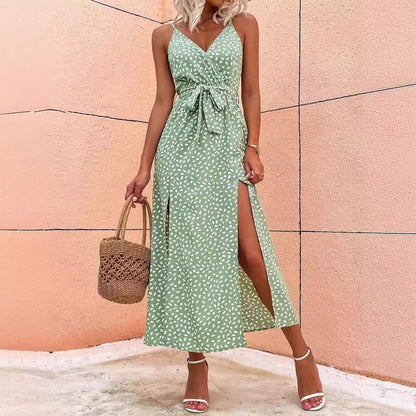 Isola Lace-Up Floral Maxi Dress