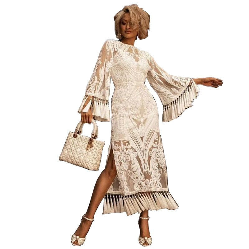 Lunira Lace Tassel Maxi Dress