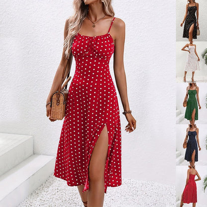 Nola Polka Dot Split Suspender Dress