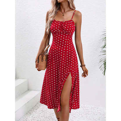 Nola Polka Dot Split Suspender Dress